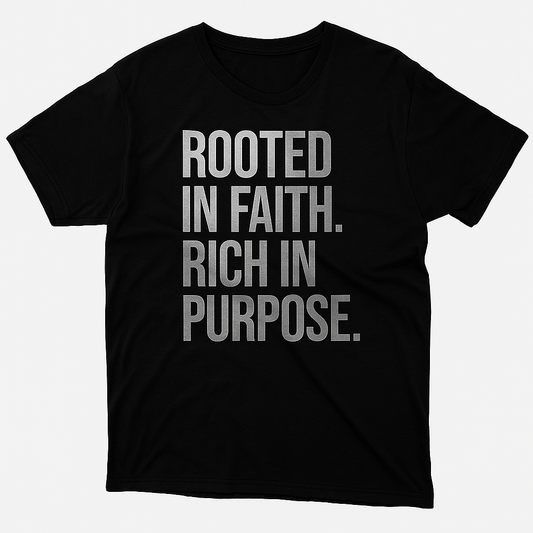 Limited Edition Rooted & Rich Metallic T-Shirt – Silver