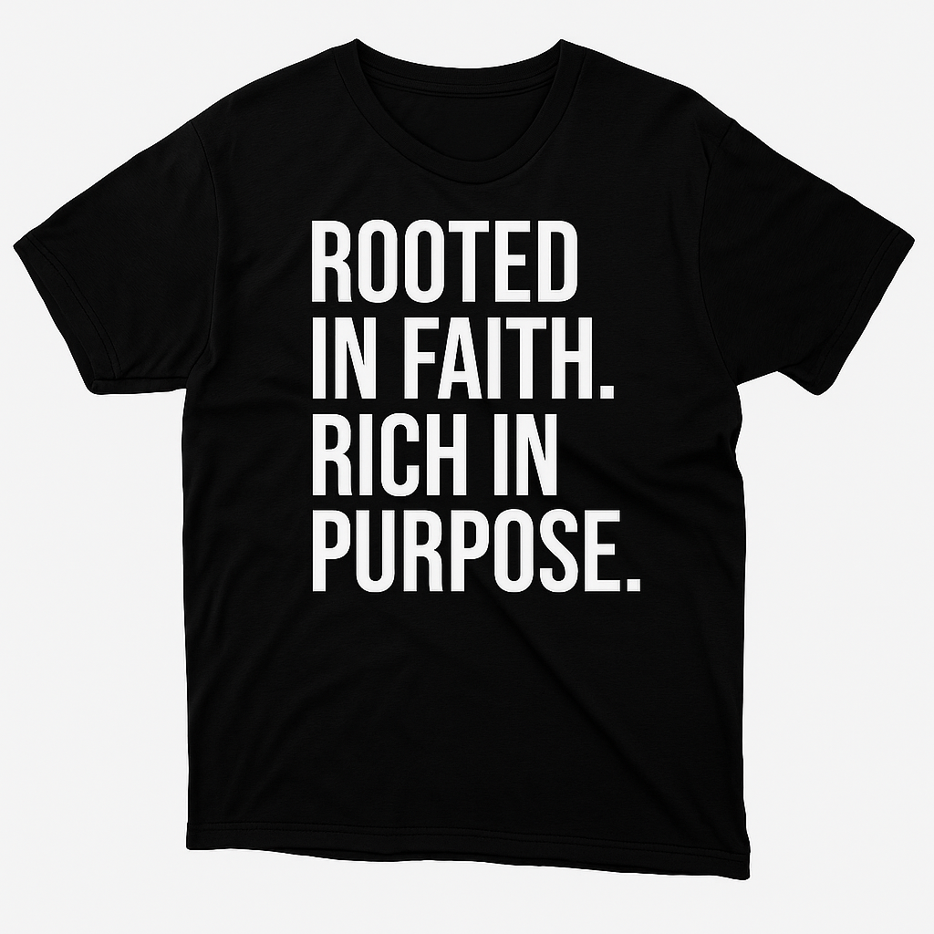 Rooted & Rich Premium T-Shirt – Faith & Flow Collection - White