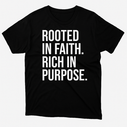 Rooted & Rich Premium T-Shirt – Faith & Flow Collection - White