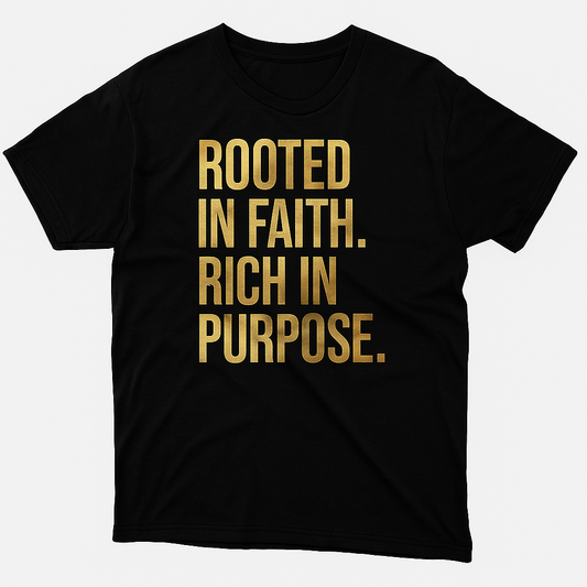 Limited Edition Rooted & Rich Metallic T-Shirt – Gold