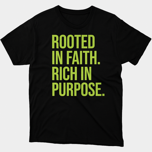 Rooted & Rich Premium T-Shirt – Faith & Flow Collection - Green