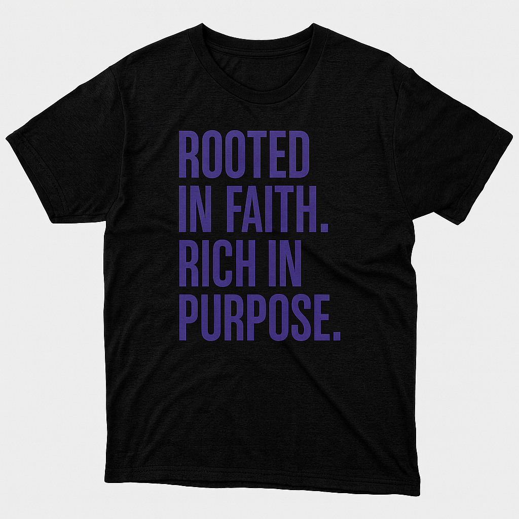 Rooted & Rich Premium T-Shirt – Faith & Flow Collection - Purple